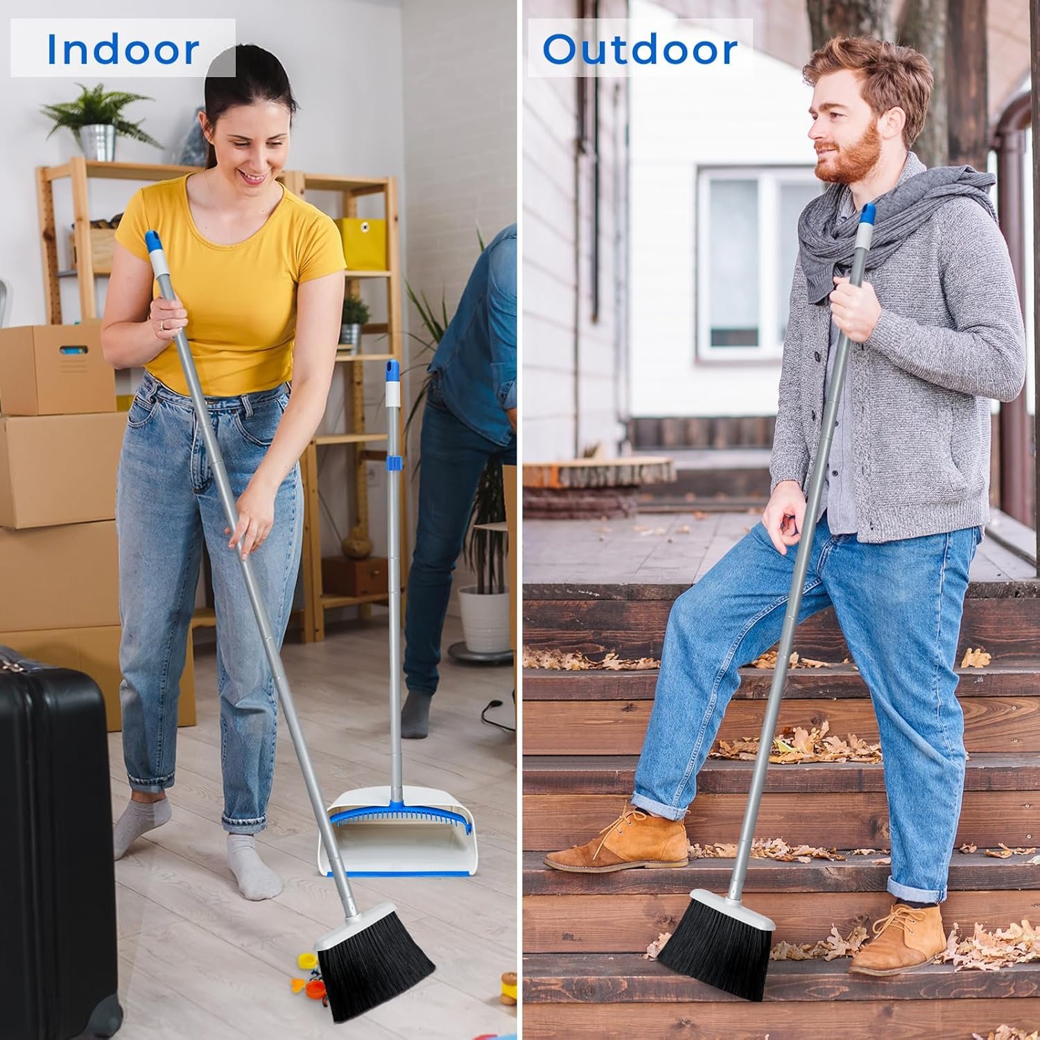 Broom with Dustpan Combo Set, Dustpans Stand Up - Image 8