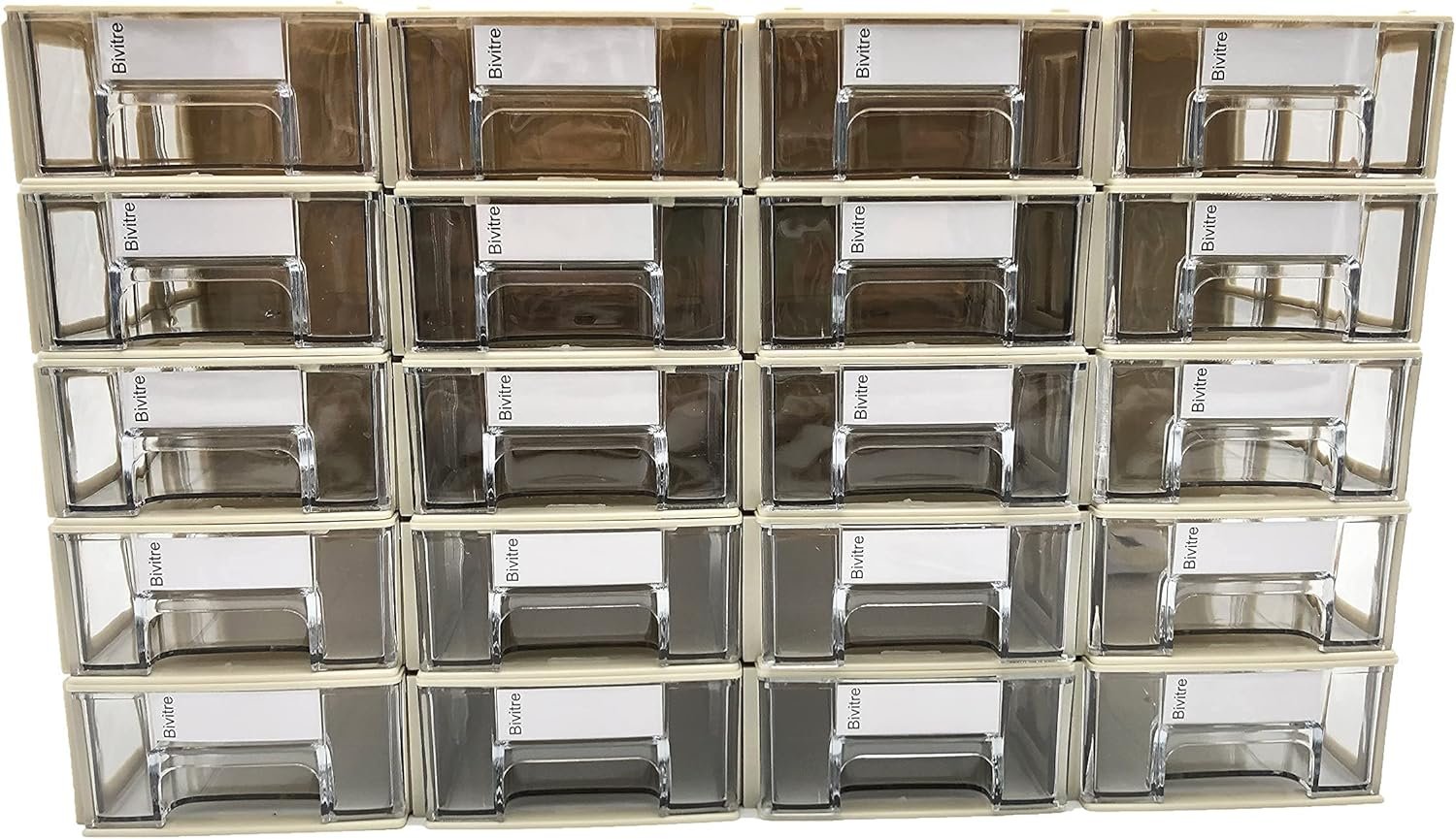 Stackable Storage Drawers Set of 20, Plastic Drawers Organizer for Small Parts Screw Craft Organizer, Mini Drawer Organizer with Dividers and Paper Labels(GREY) - Image 6