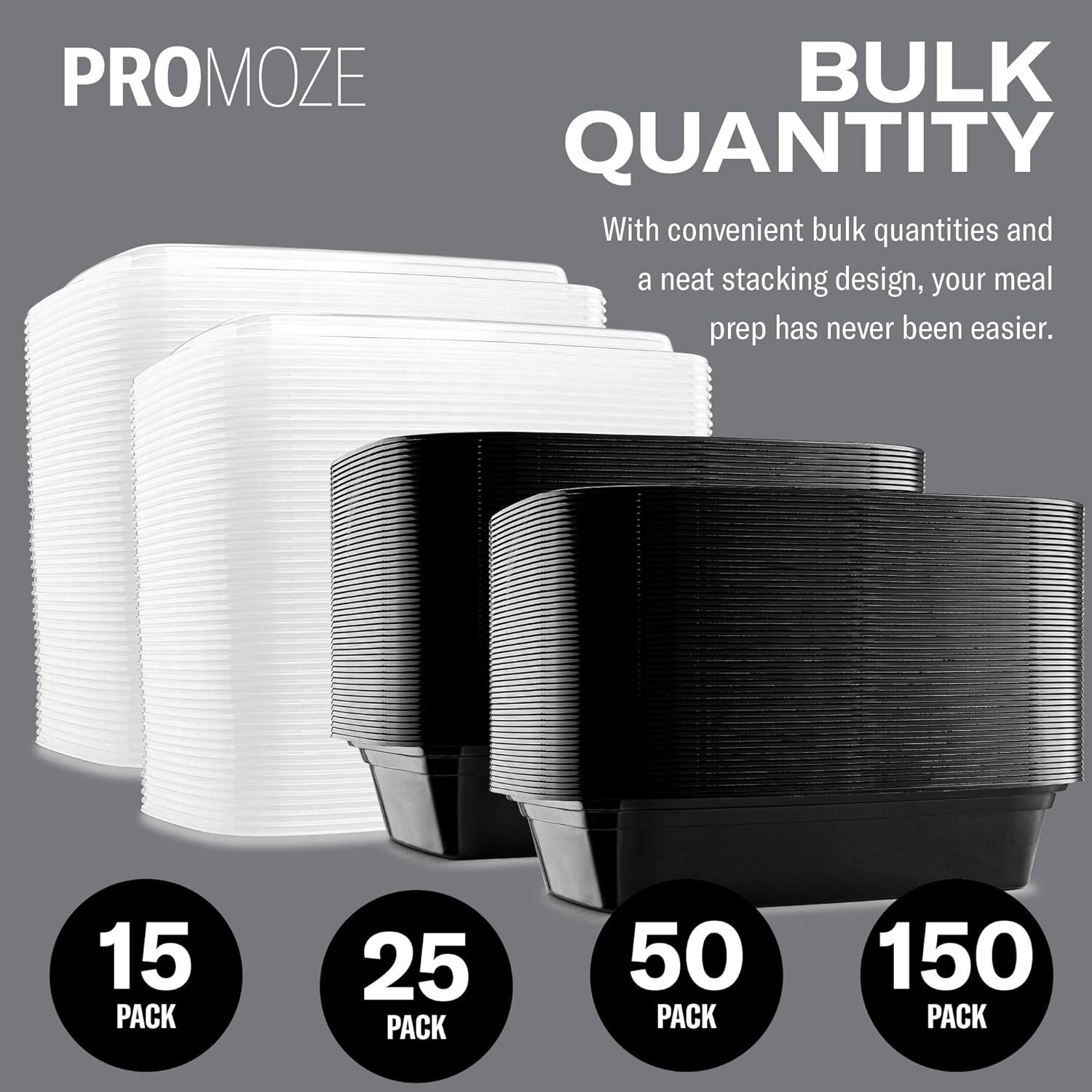 50-Pack Reusable Meal Prep Containers Microwave Safe Food Storage Containers with Lids, 28 oz - 1 Compartment Take Out Disposable Plastic Bento Lunch Box To Go, BPA Free - Dishwasher & Freezer Safe - Image 5