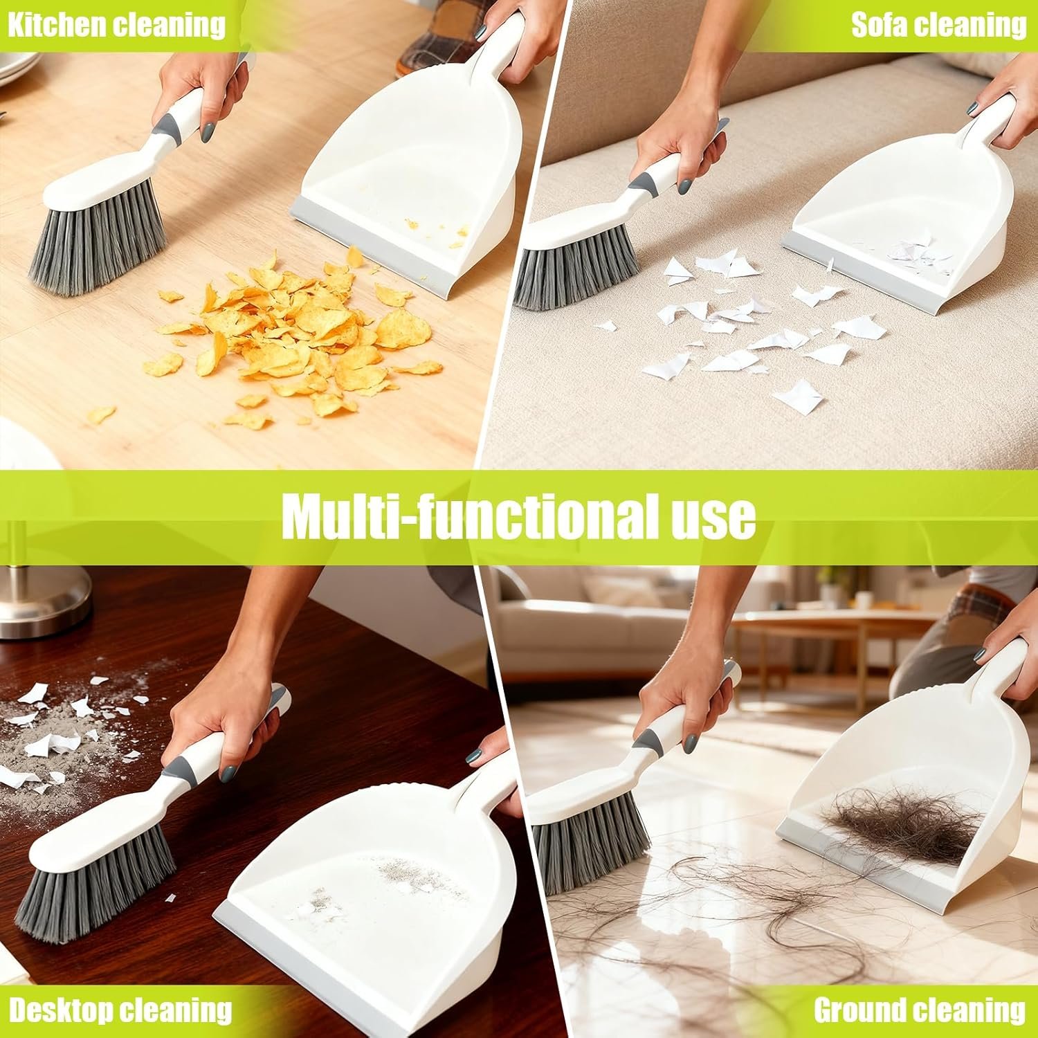 Dust Pan and Brush Set Small–Mini Broom and Dustpan Set 2 Pack, Hand Broom and Dustpan Set, Handheld Dustpan and Brush Combo for Kitchen, Desktop, Sofa, Car, Animal Cages - Image 8