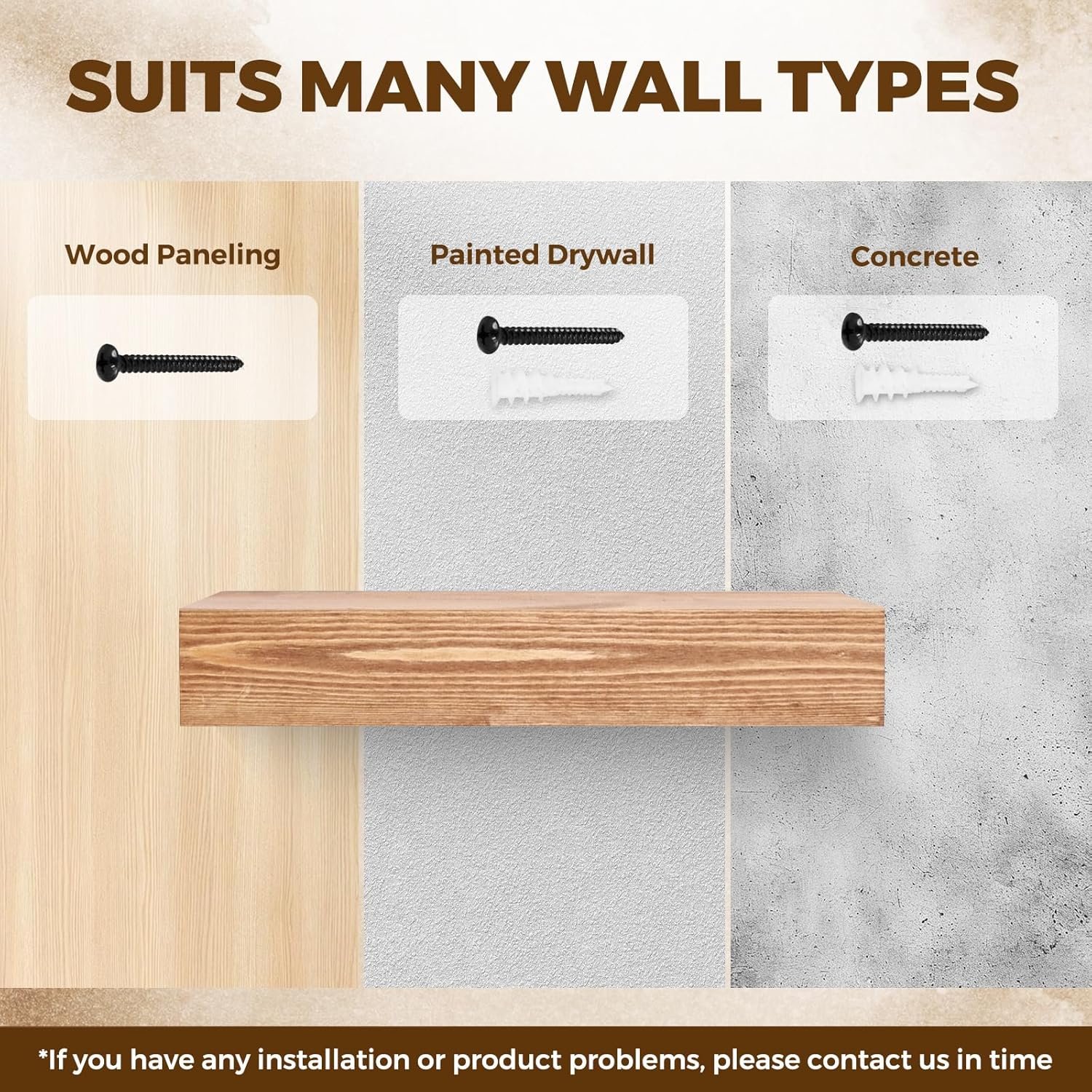 17x3x7 inch Floating Shelves Wall Mounted - Set of 2 Wood Rustic Solid Wood Wall Shelf - Heavy Duty Decorative Fireplace Mantel for Living Room, Bedroom, Bathroom, Kitchen - Image 9