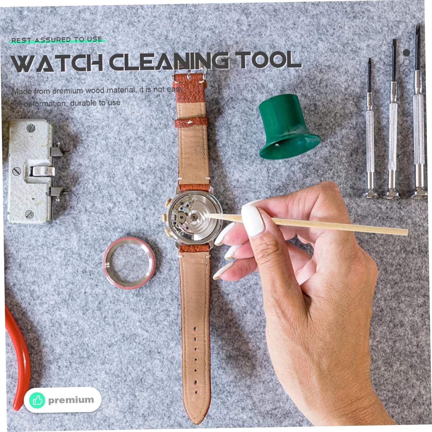 OUNONA 1bag Multi-Purpose Watch Cleaning Swabs Cotton Swab Sticks for Wristwatch Repairing Safe and Essential Cleaning Supplies for Watchmakers and Repairers - Image 9