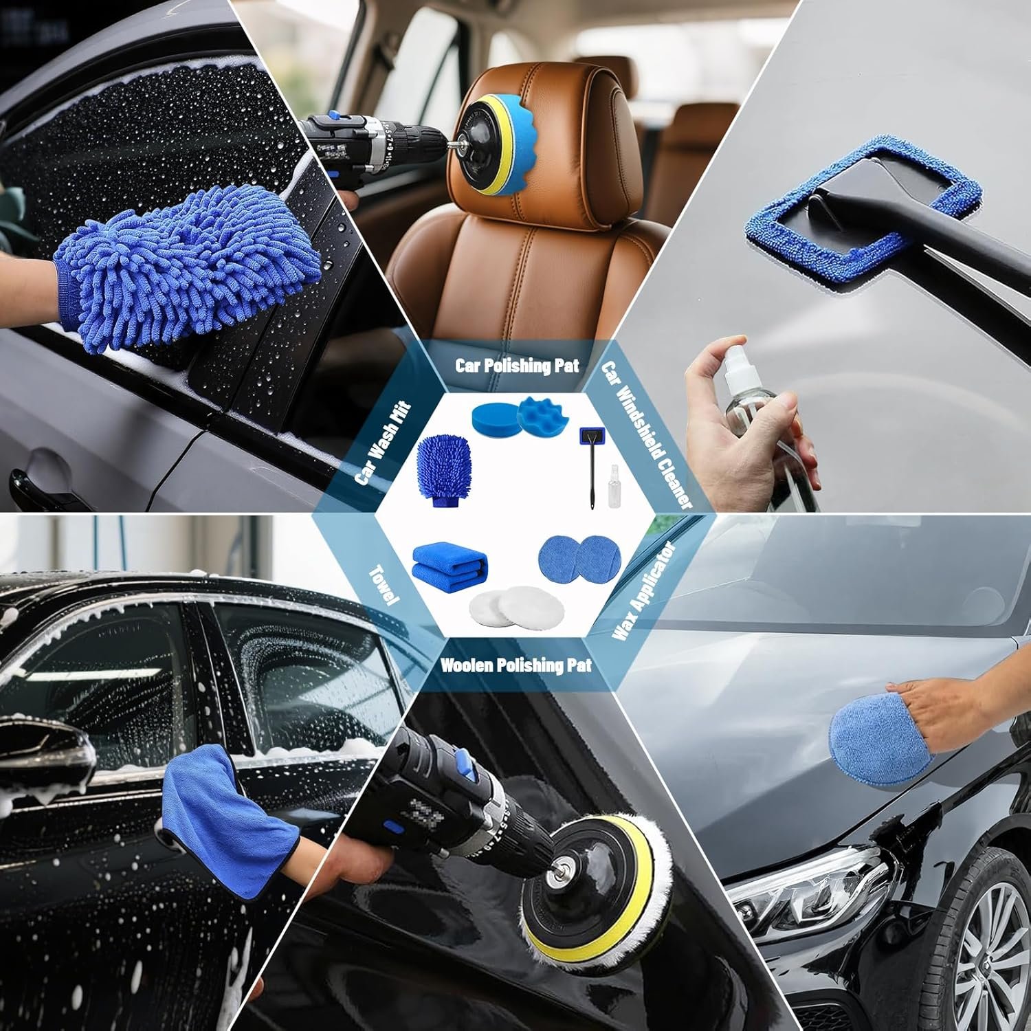 Car Detailing Kit,36pcs Car Detailing Brush Set,Car Cleaning Kit with Professional Car Detailing Brush Set,Auto Detailing Brush Set,Car Wash Kit,Car Detailing Kit Interior Exterior Wheels Cleaner - Image 8