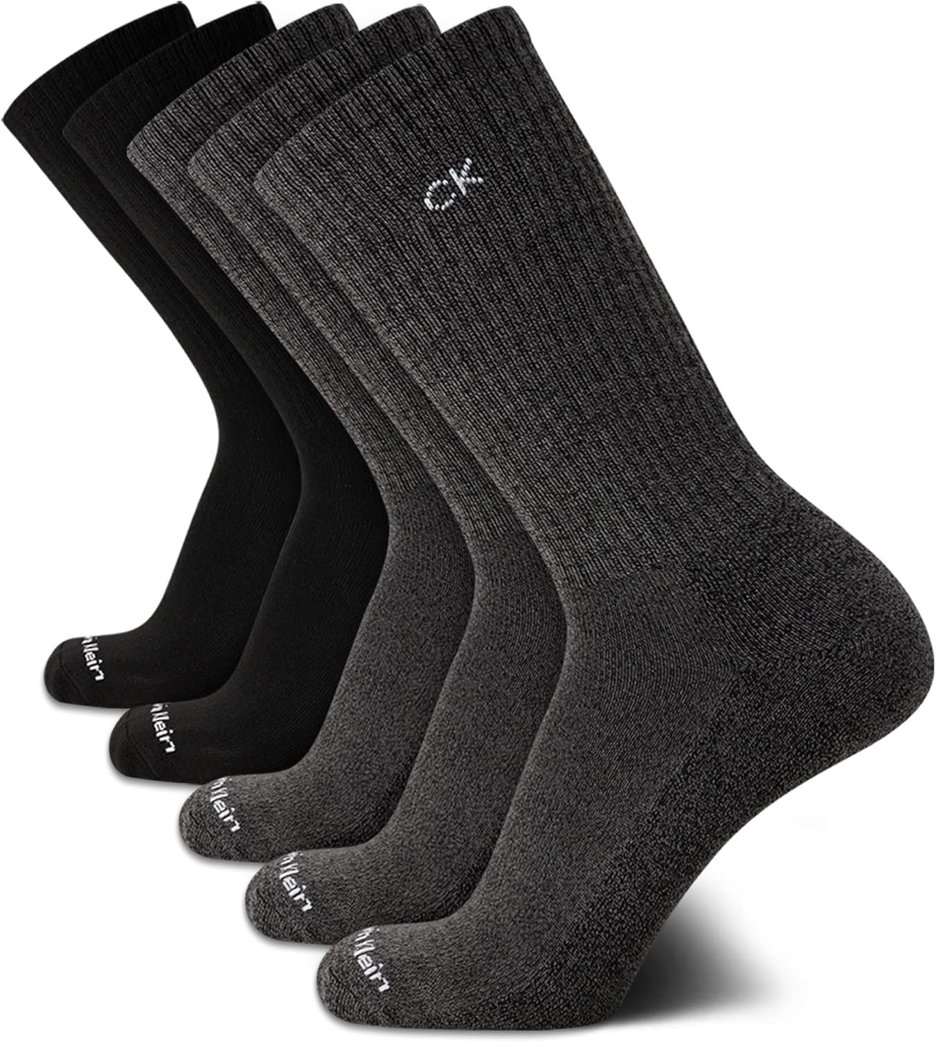 Calvin Klein Mens Crew Socks - 5 Pack Athletic Mid Calf Socks for Men (7-12) - Image 2