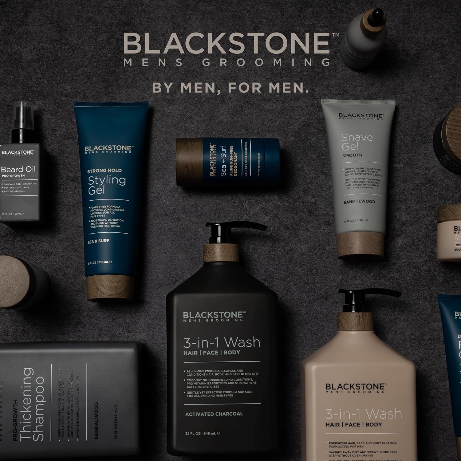 Blackstone Men's Grooming 3-in-1 Wash for Men | Cleanses & Conditions Hair, Body, & Face | For All Skin & Hair Types | With Coconut Oil, Vitamin B5 and Caffeine - Sea & Surf (32 Fl Oz) - Image 6