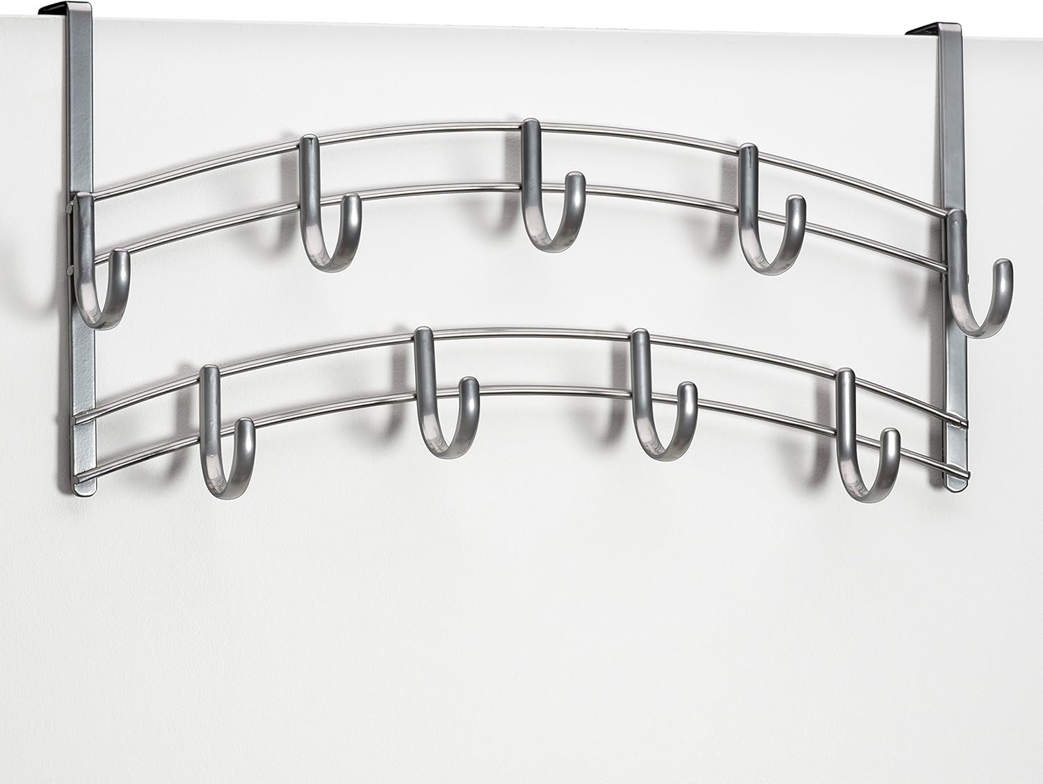 LYNK Professional® Home™ Over Door Hooks Rack - 9 Hook Over Door Hanger - Over Door Towel Rack - Hanging Towels or Clothes - Bathroom, Bedroom or Laundry Room - Lifetime Ltd. Warranty - Platinum - Image 3