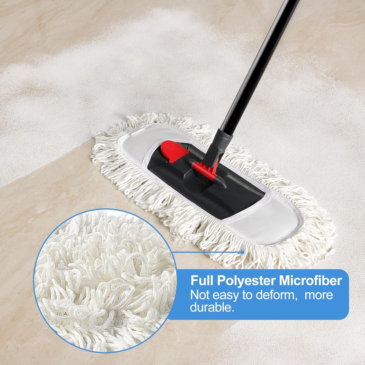 Dust Mop for Floor Cleaning Microfiber Professional Dry & Wet Flat Mops for Tile Floors with a Extra Chenille Refill Mopping Pad for Hardwood,Tile,Marble Floor - Image 5