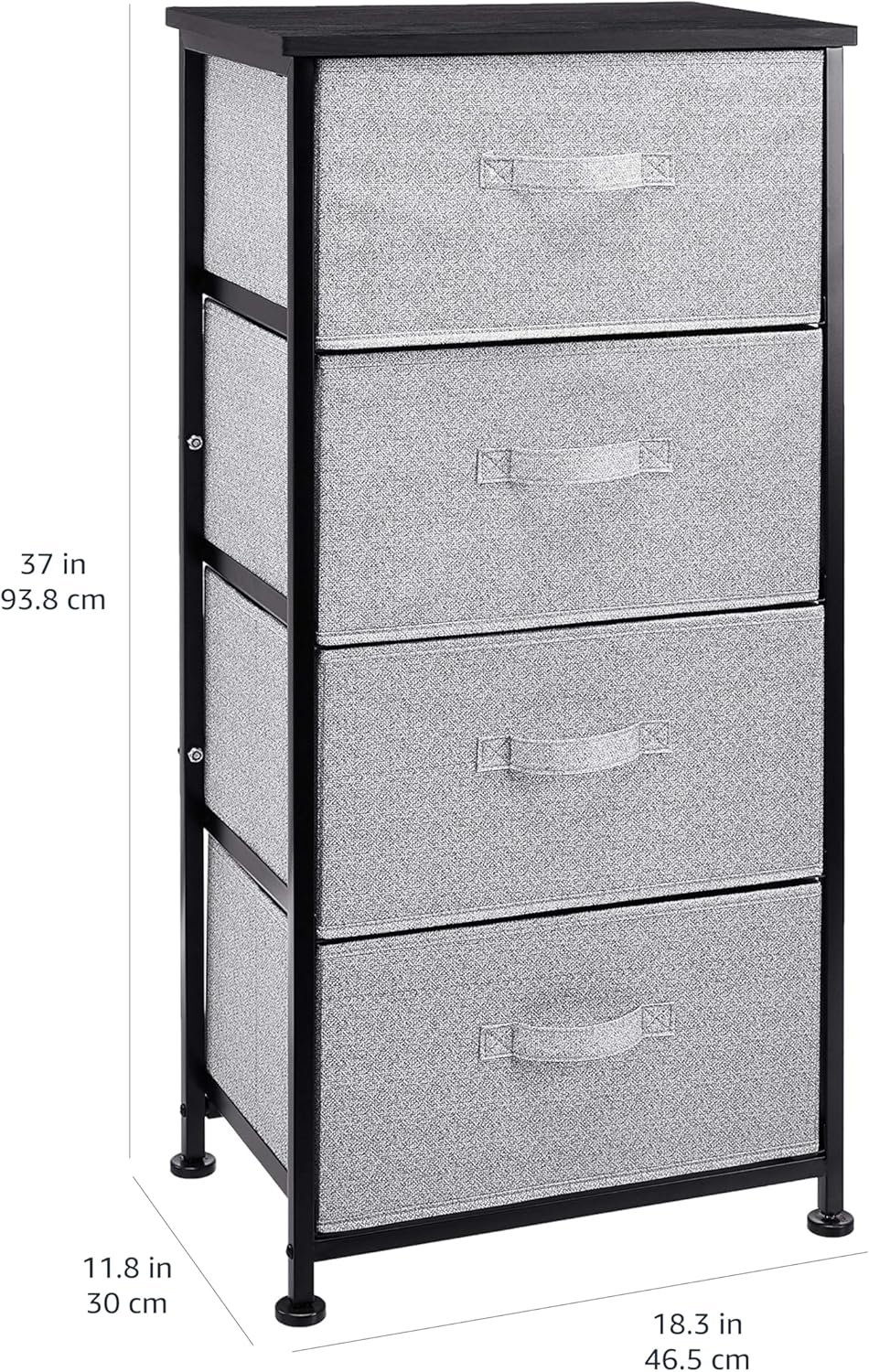 Amazon Basics Fabric 4-Drawer Storage Organizer Unit for Closet, Black - Image 4